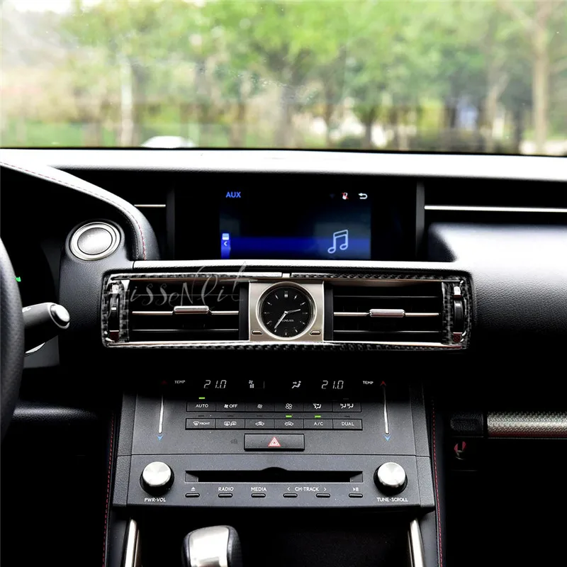 Наклейка на Автомобильный Центральный выход из углеродного волокна 3D для Lexus IS250