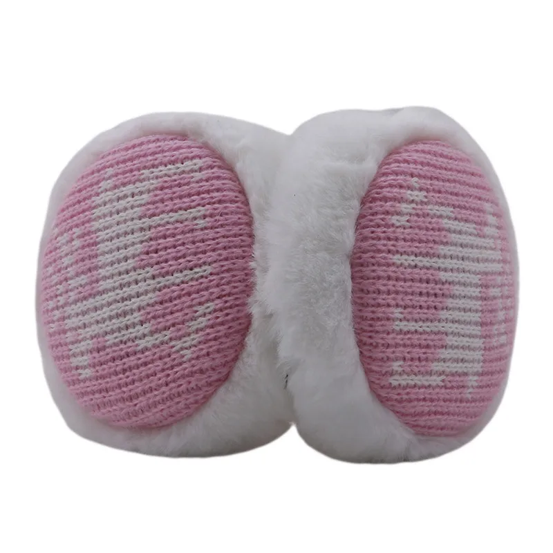 Fawn pink Милый плюшевый пушистый ободок для волос, наушники для девочек и женщин, наушники для осени и зимы, теплое покрытие для ушей, олень, снежинка, трикотажный протектор - Цвет: Fawn pink