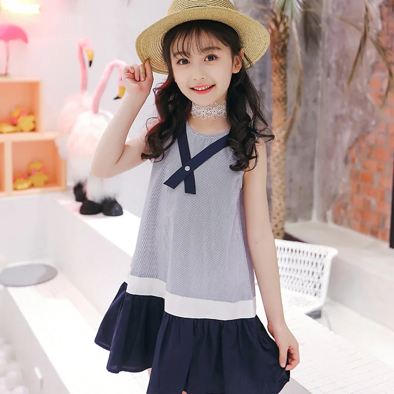 Children's 2018 summer new Korean version girls' sleeveless dress children's student princess | Детская одежда и обувь