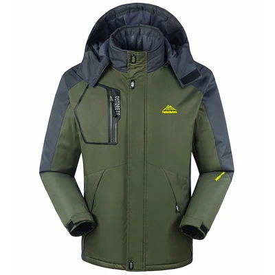 Army Green Горные зимние мужские куртки размера плюс 8XL 9XL Windpoof армейские пальто Мужская Верхняя одежда толстые флисовые мужские Куртки Водонепроницаемые SA349 - Цвет: Army Green