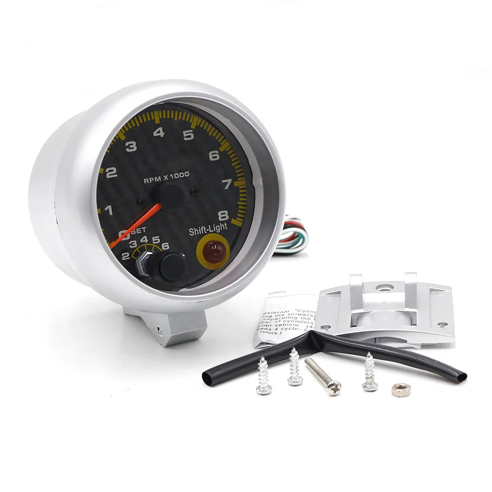 Бесплатная доставка 3.75 &quot В виде ракушки Тахометр RPM желтый Подсветка ВОДИТЬ