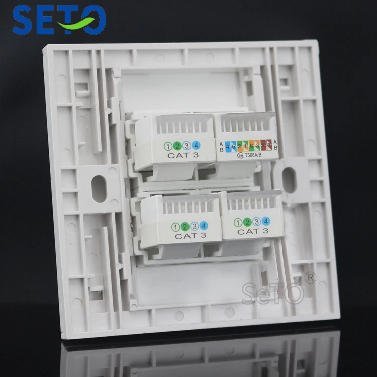SeTo 86 Тип Один RJ45 Cat5e сеть и три RJ11 Cat3 телефонная панель настенная пластина розетка