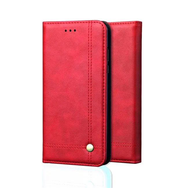 Red Чехол для Xiaomi redmi 7, роскошный кожаный Ретро Чехол-книжка с подставкой для Xiaomi redmi 7 redmi 7A, магнитный чехол для телефона - Цвет: Red