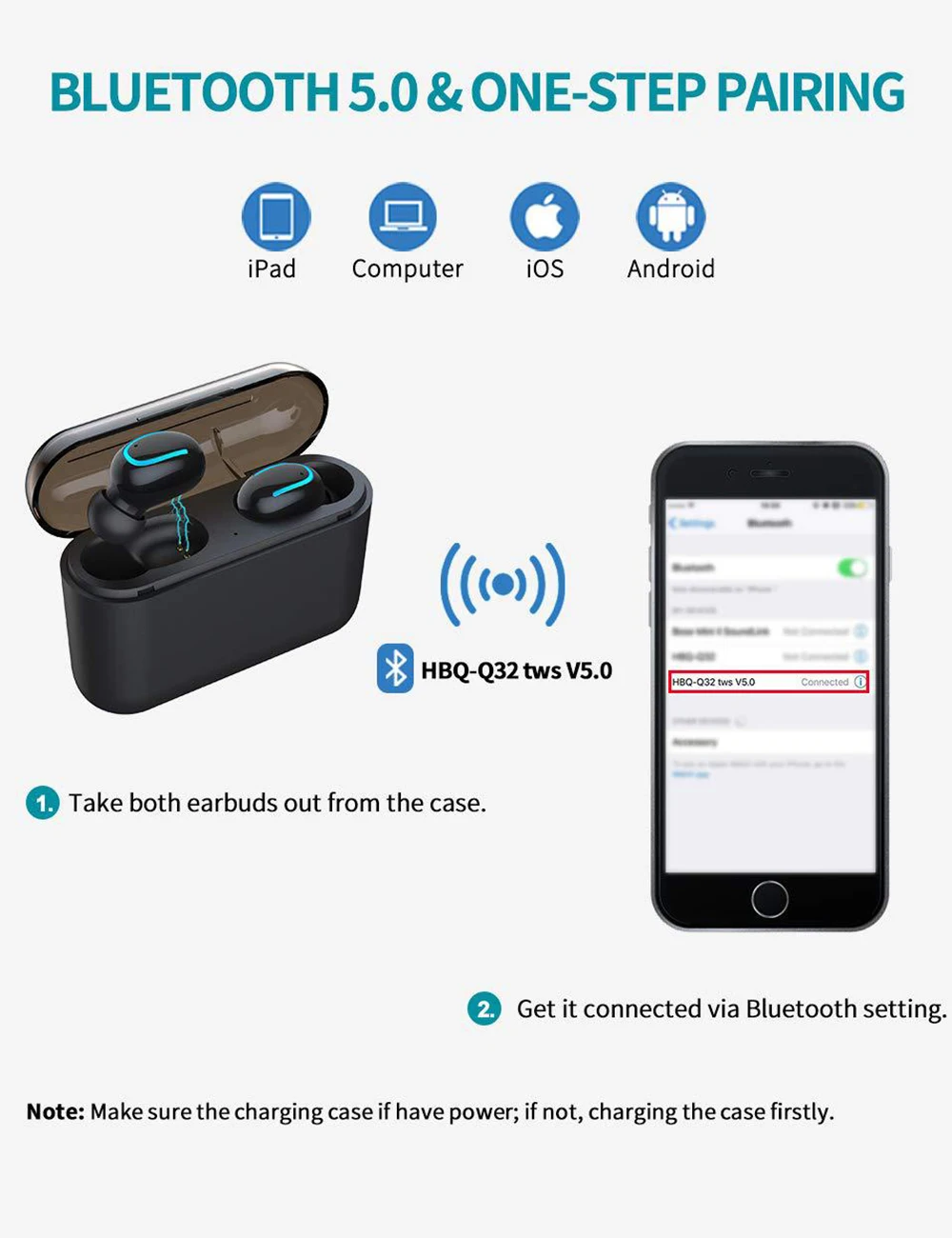 Действительно TWS беспроводной Bluetooth 5,0 наушники Q32 музыка стерео мини спортивные наушники с микрофоном гарнитура для телефона PK i10