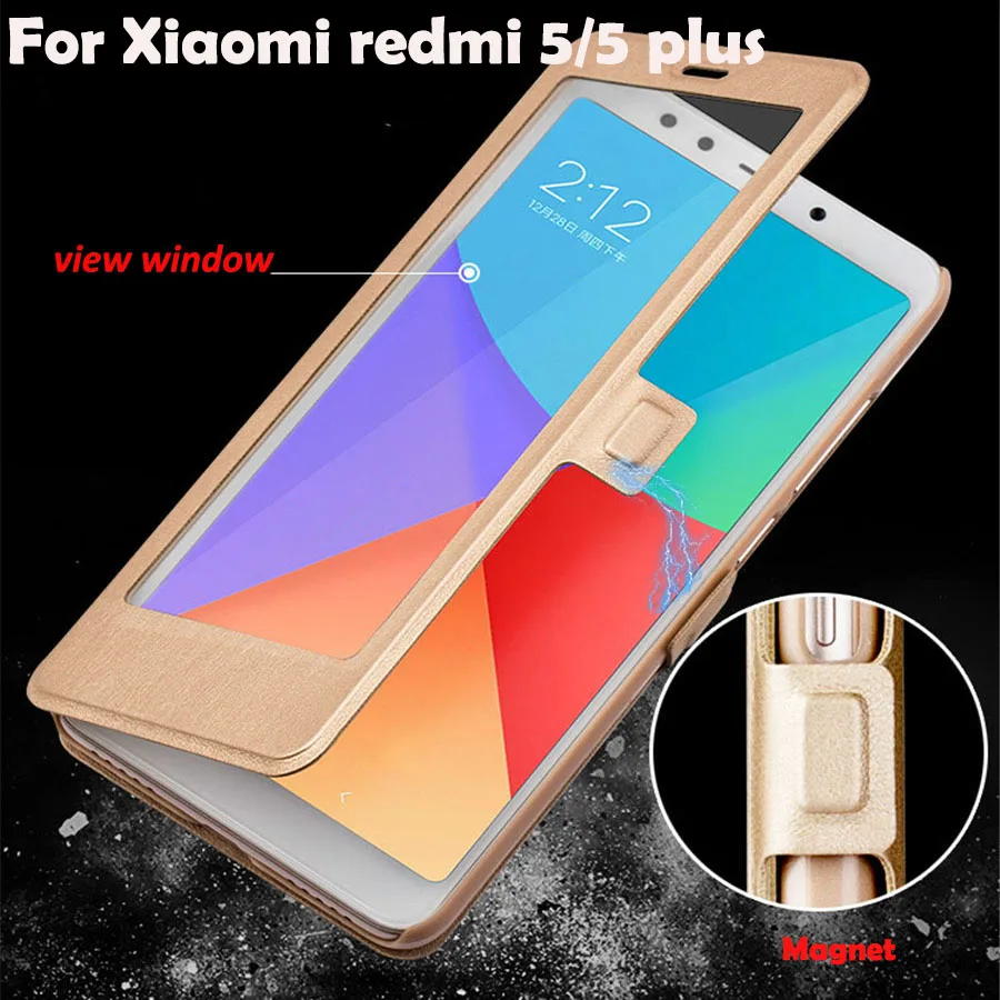 Роскошный чехол для xiaomi redmi 7, redmi 6a, 6 pro, 5 plus, чехол из искусственной кожи с полным окошком для просмотра, откидной Чехол s, чехол для xiaomi redmi 7a, funda