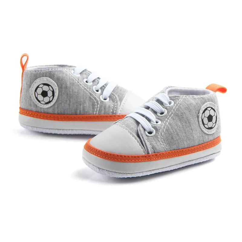 2019 4 colors baby casual shoes canvas boy style with football icon 3-12 month bebe wear soft and cute 12-026 | Мать и ребенок