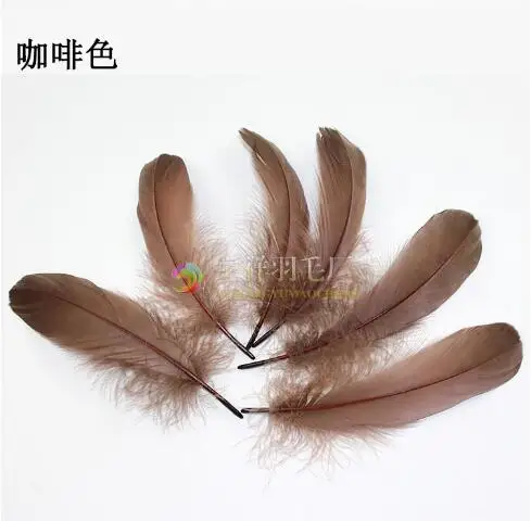 500 шт в наборе, гусиные перья, домашняя Decoration15-20cm знаменитостей, 6-8 дюймов, аксессуары, шлейф - Цвет: coffee