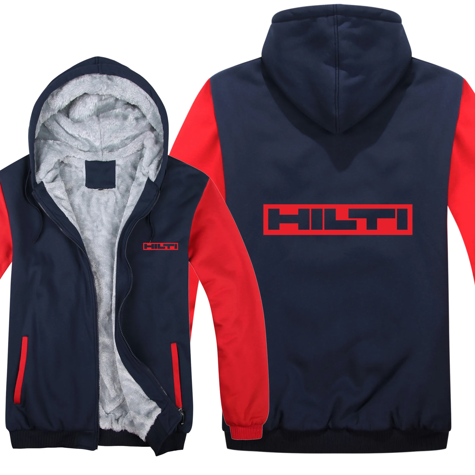 Зимняя Толстовка Hilti Machine, куртка, Модный пуловер, мужское пальто, шерстяная подкладка, флис, Hilti, инструменты, толстовки, пальто