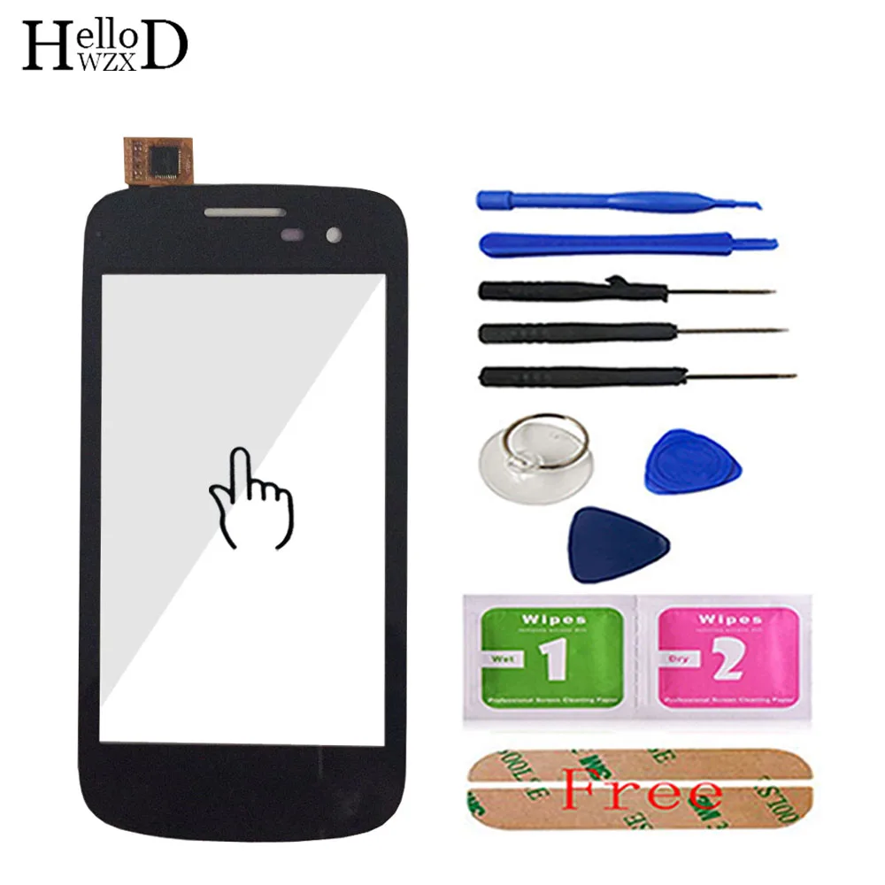 

HelloWZXD 4.0'' Touch Glass For Micromax A091 Touch Screen Glass Digitizer Panel Touchscreen Front Glass Lens Sensor + Adhesive