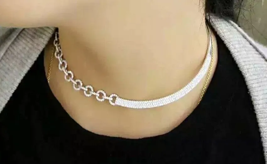 Роскошный браслет цепочка из стерлингового серебра 925 пробы с цирконием ААА A * M