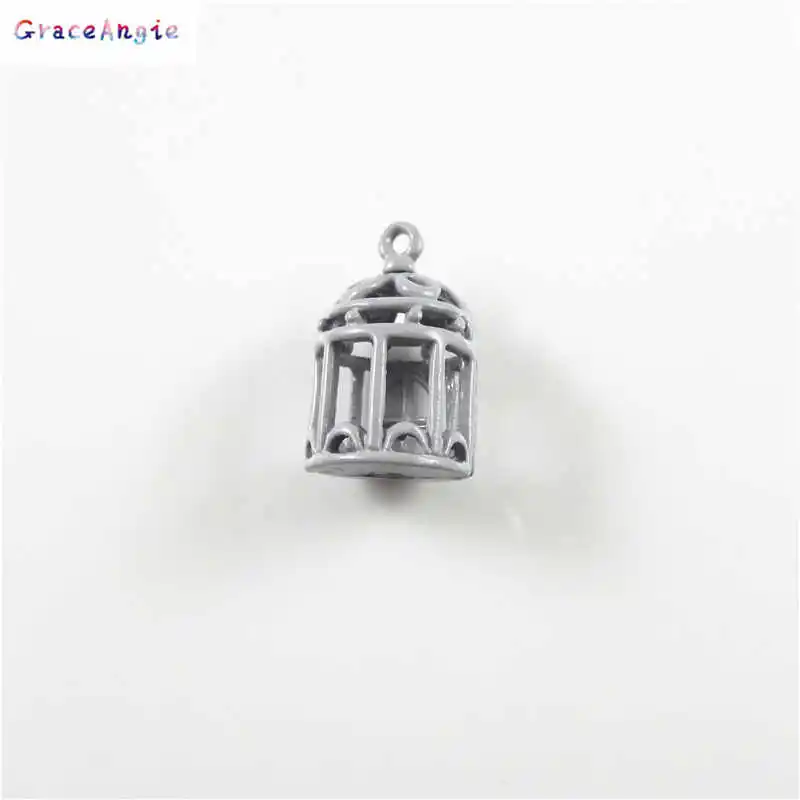 GraceAngie, 5 шт., ожерелье с эмалью, цинковый сплав, клетка, дизайн, Подвески ручной работы, розовый, синий, украшение, сделай сам, ювелирные изделия - Окраска металла: 2