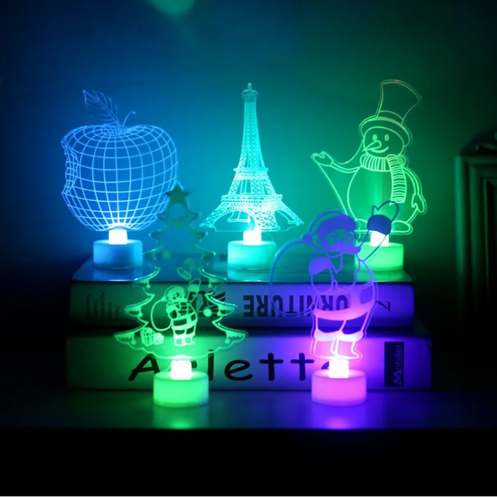 3D ночник led стерео настольная лампа Рождество спальня креативный подарок на день