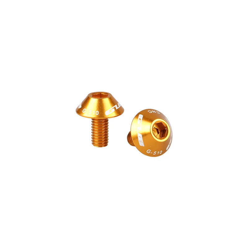 Gold 2 шт./партия GUB M5* 12 мм алюминиевая велосипедная бутылка для воды крепежные болты зонтик тип велосипедная бутылка для воды кронштейн винты рейки - Цвет: Gold