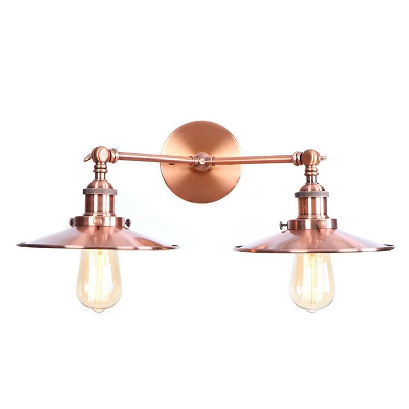 

Retro Loft Style Double Iron Wall Sconce Edison Industrial Vintage Adjust Bedside Wall Lamp LED Light Fixtures Home Lighting