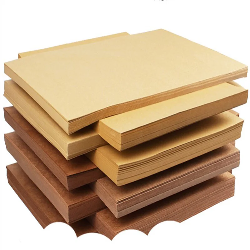 10 Pcs High Quality A4 Brown Raw Wood Pulp Kraft Paper DIY Cover Handmade Origami Cardboard Printing Gifts Packaging Decor Paper