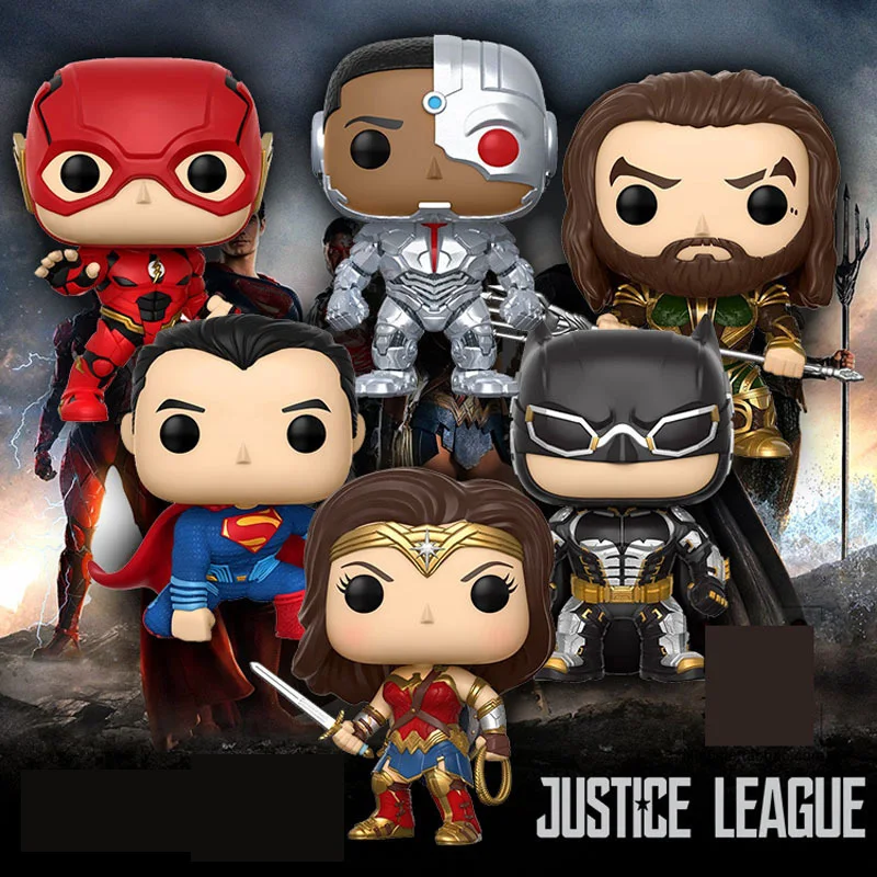 Funko pop DC комиксы Лига Справедливости Супер герой, Супермен, Бэтмен флэш Нептун чудо женщина киборг ПВХ фигурка игрушки для детей
