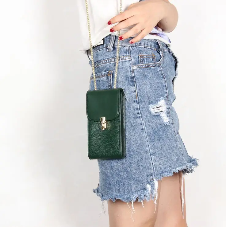 Новейший кожаный кошелек на ремне Женский плечо чехол для телефона женский