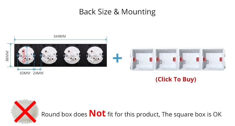4 комплекта белая и черная стеклянная рама для настенного выключателя L6|Панель| |