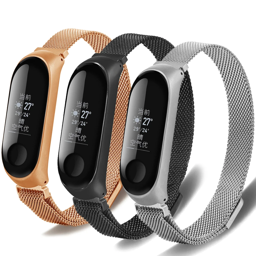 Для Xiaomi mi ремешок 3 ремешок из нержавеющей стали браслет mi lanese наручные mi band 3 металлический ремешок WITBON