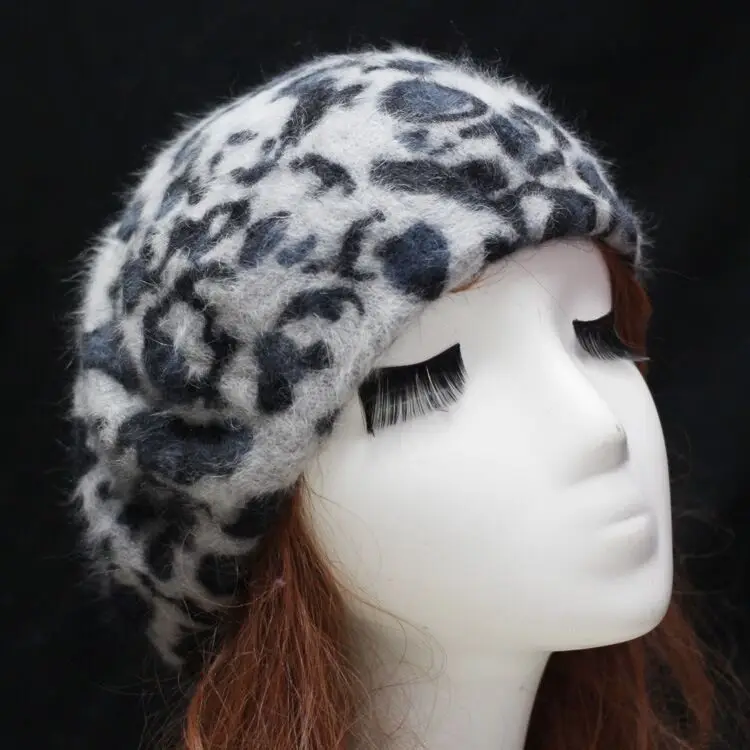 MAERSHEI Beanie берет Леопардовый Теплый зимний осенний берет Женская дикая Сексуальная шапка Gorros Bonnet для девочек красная кроличья шерсть шляпа художника Fe