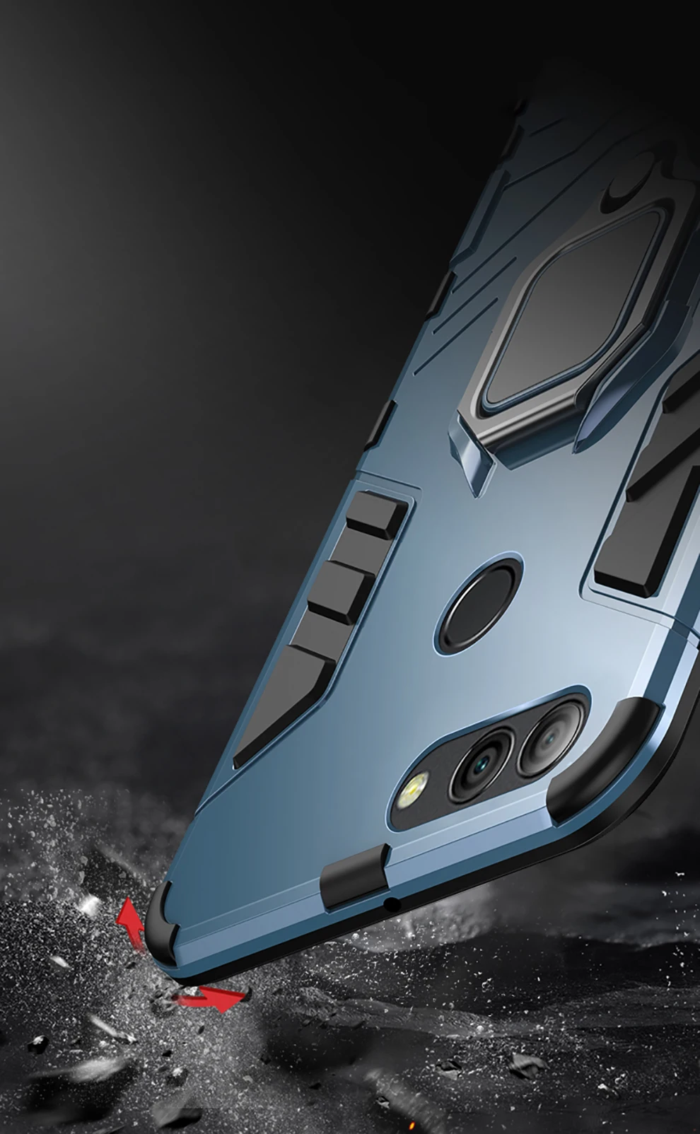 Роскошное кольцо Броня чехол для huawei honor 7A Pro Чехол с бампером подставка держатель противоударный задний Чехол для huawei honor 7A чехол