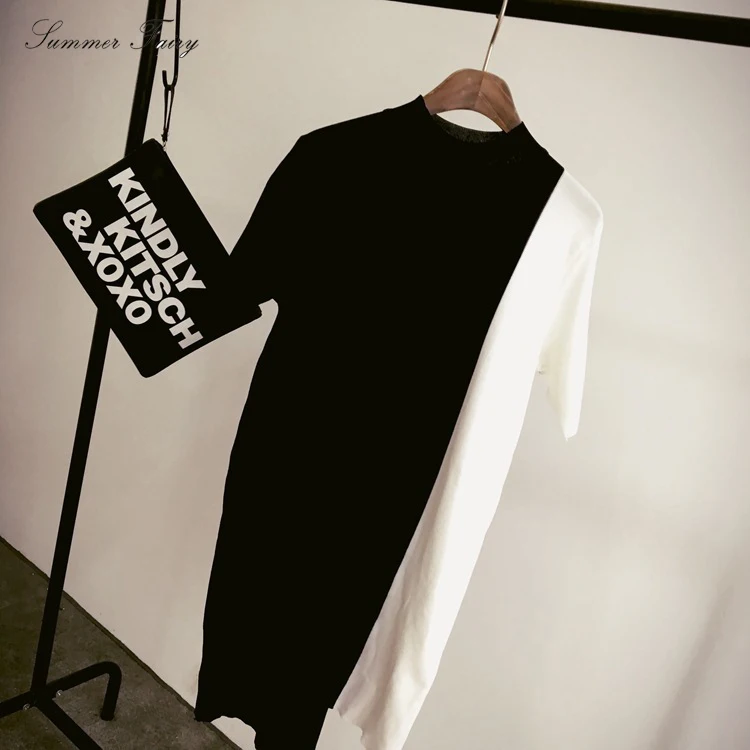 Новинка 2016 черно-белое вязаное шерстяное платье | Женская одежда