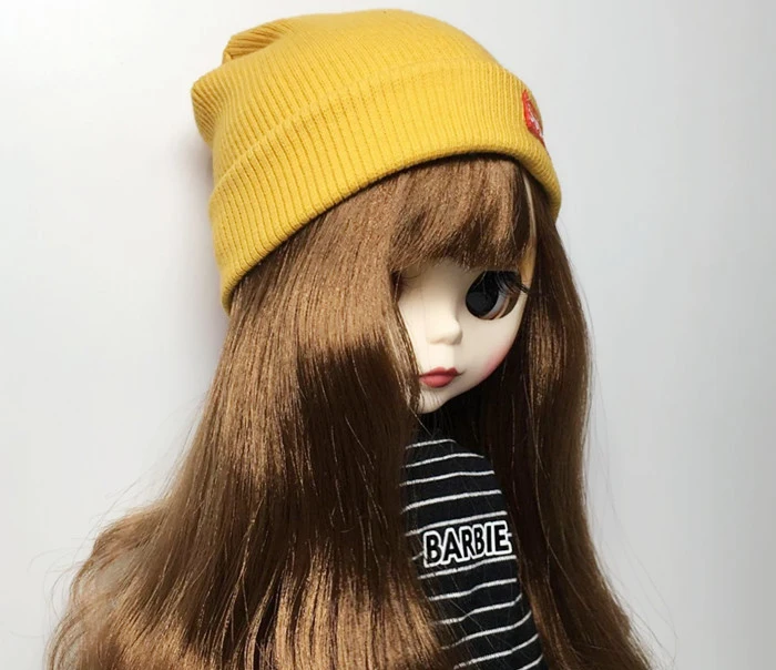yellow 1 шт. крутая Мода карамельный цвет вязаная шапка для blyth куклы в шляпах Для 1/6 аксессуары для кукол - Цвет: yellow