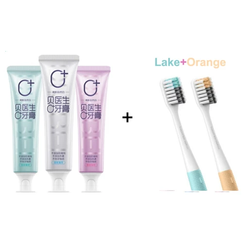 Add Toothbrush 2pcs Xiaomi Doctor B зубная паста ноль добавить без пигмента без консервантов три мягкий вкус здоровый для беременных женщин детей - Цвет: Add Toothbrush 2pcs