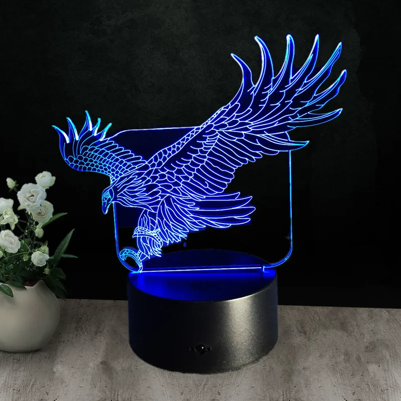 Сова 3D ночник RGB съемный Настроение лампы светодиодный свет DC 5 V USB декоративные