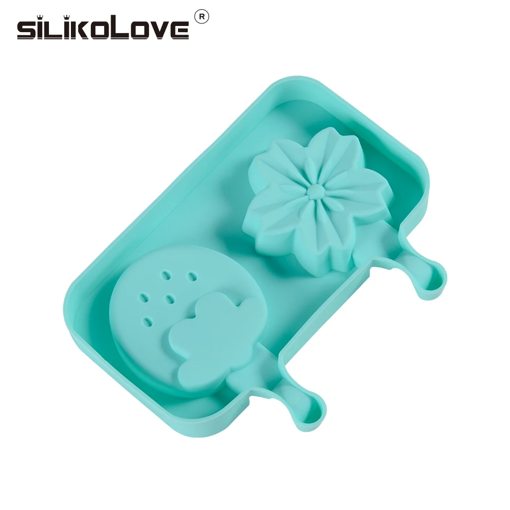 SILIKOLOVE 2 полости клубника цветок искусственные формы для десертов поднос с