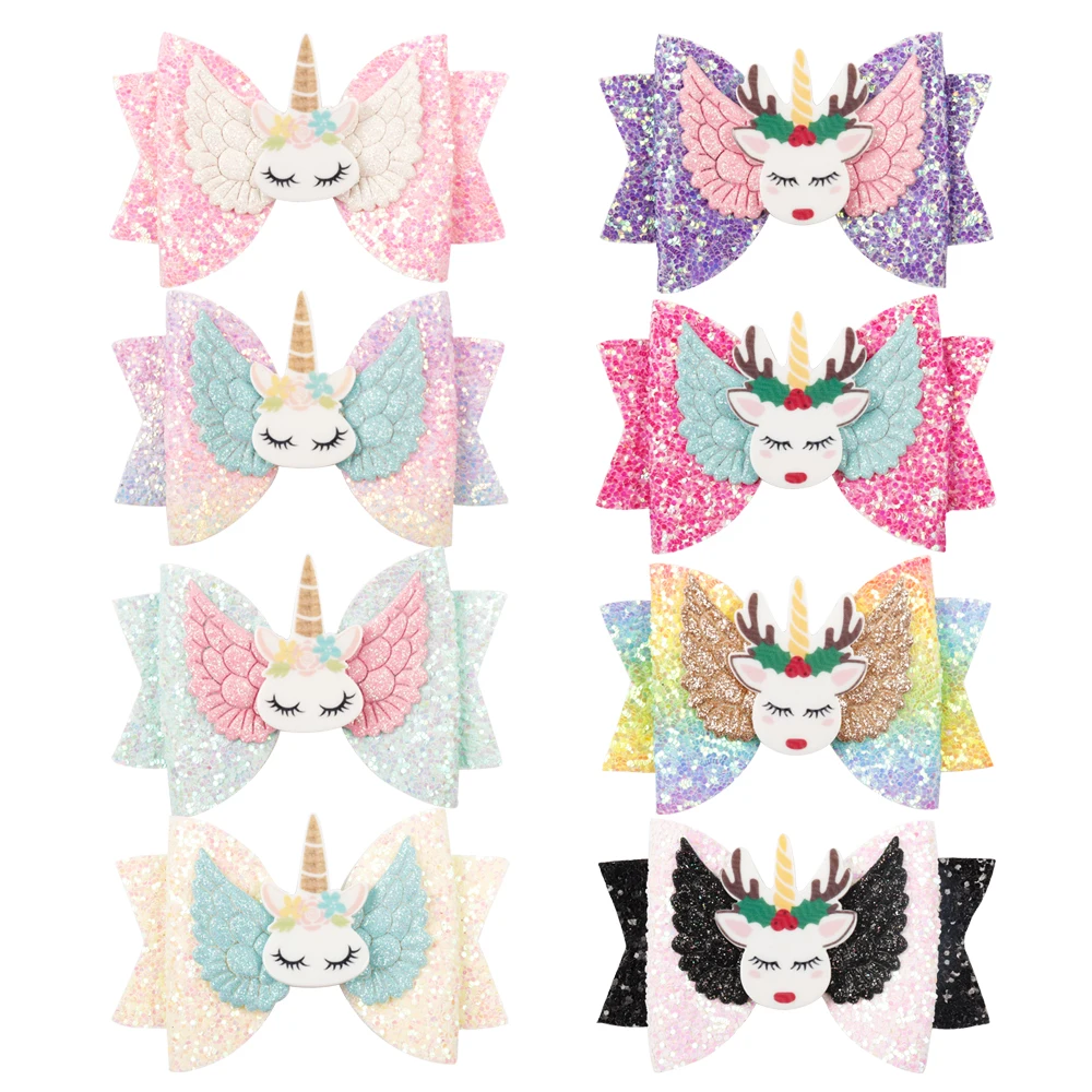 

10pcs/bag Resin Horn Horse Cartoon Patches Rainbow Unicorn DIY HairBows Making Decor Scrapbook Embellishment Craft Materials