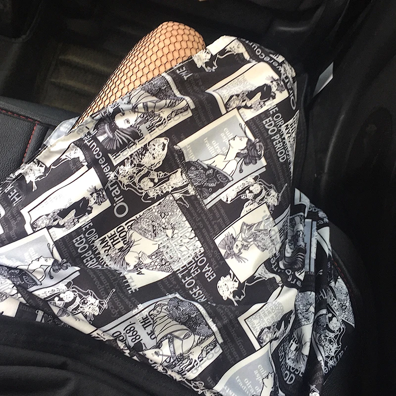 YouGeMan Jupe Femme Летняя женская длинная юбка корейский стиль Ulzzang Harajuku винтажный принт уличная высокая талия юбки женские