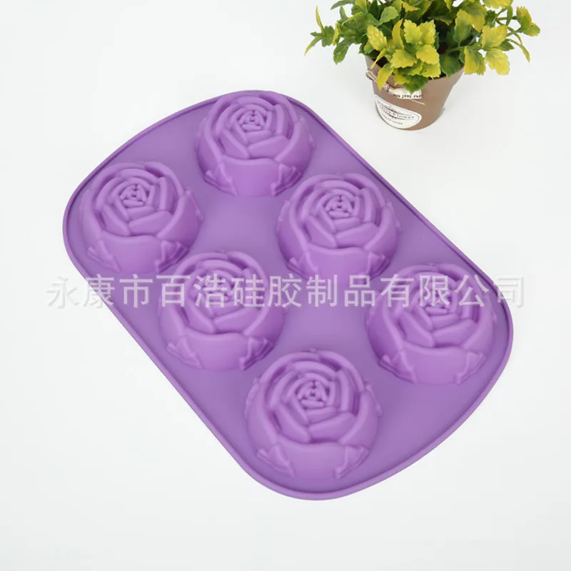 6 Lattices DIY Handmade Soap Mould Rose Shape Silicone Cake Mold Chocolate Molds Home Kitchen Baking Tools 1pcs/lot | Дом и сад
