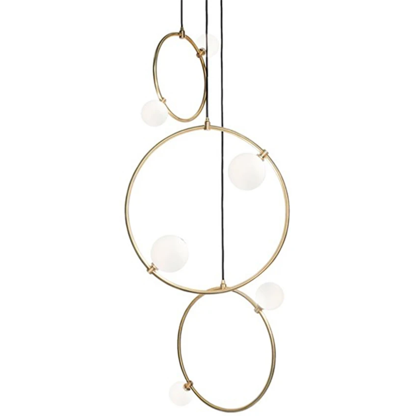 Арт Деко кольцо стеклянные подвесные светильники лестница Роскошные дуплекс