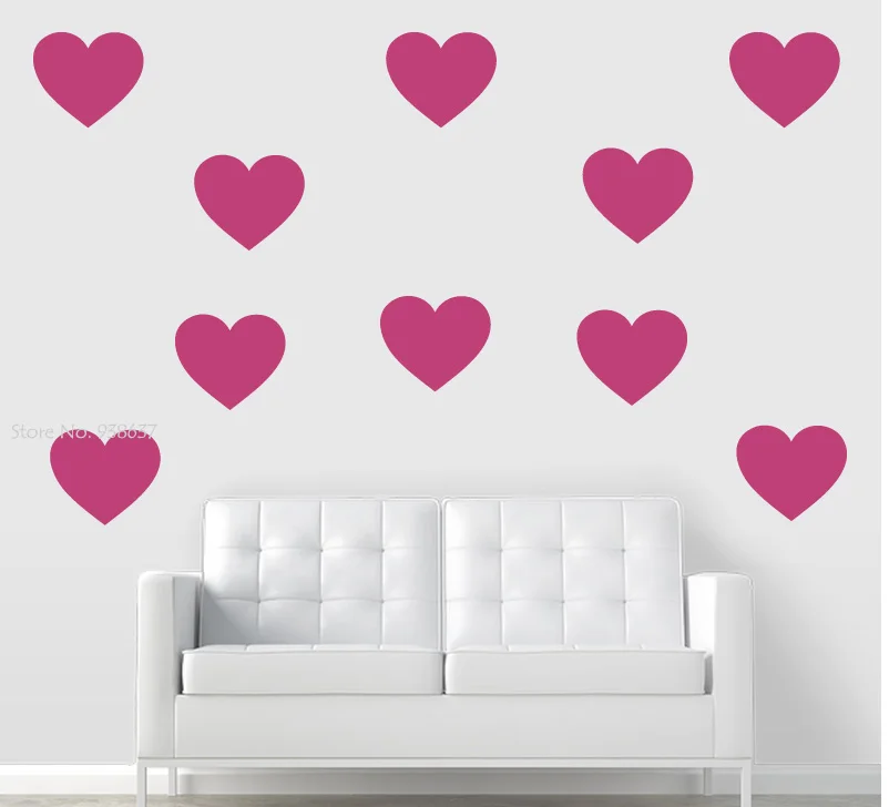 

Perfect Quality Giant Hearts Wall Decoration Removable Red Wall Decals Home Decor Living Room Bedroom Lovely Art Stickers ZA642