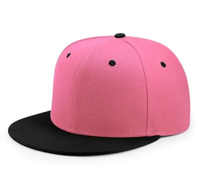 black pink С фабрики бейсбольная кепка Embroidey дети/Дети кепки в стиле хип-хоп Плоские полями Лоскутная бейсбольная кепка с индивидуальным логотипом взрослые солнцезащитные шапки для мальчика - Цвет: black pink
