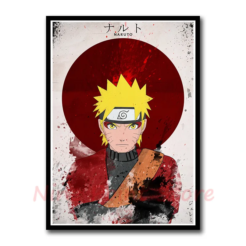 Постер Naruto бумага с покрытием плакат картины с комиксами бар Детская комната Декор бескаркасные - Цвет: Фиолетовый
