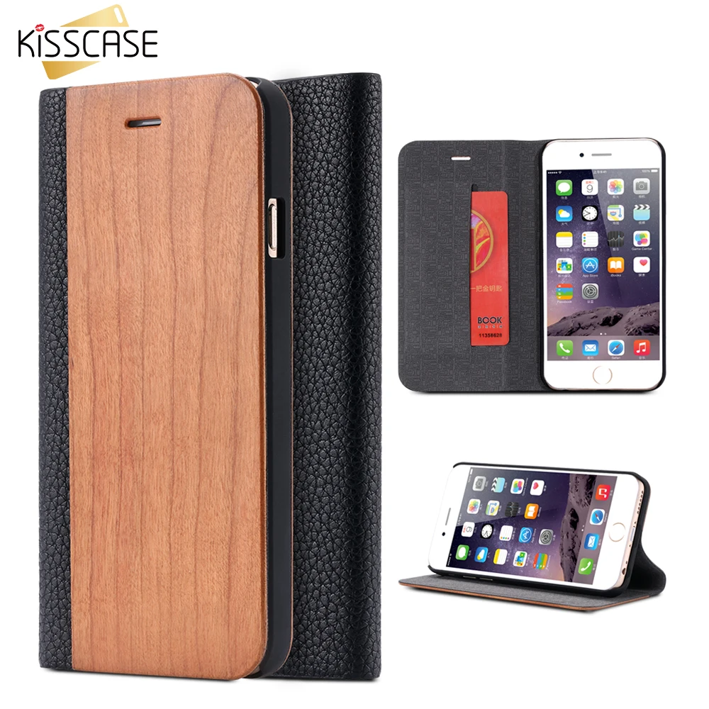 KISSCASE Деревянный чехол для iPhone XS Max X XR 7 8 6S Plus из натуральной бамбуковой кожи с