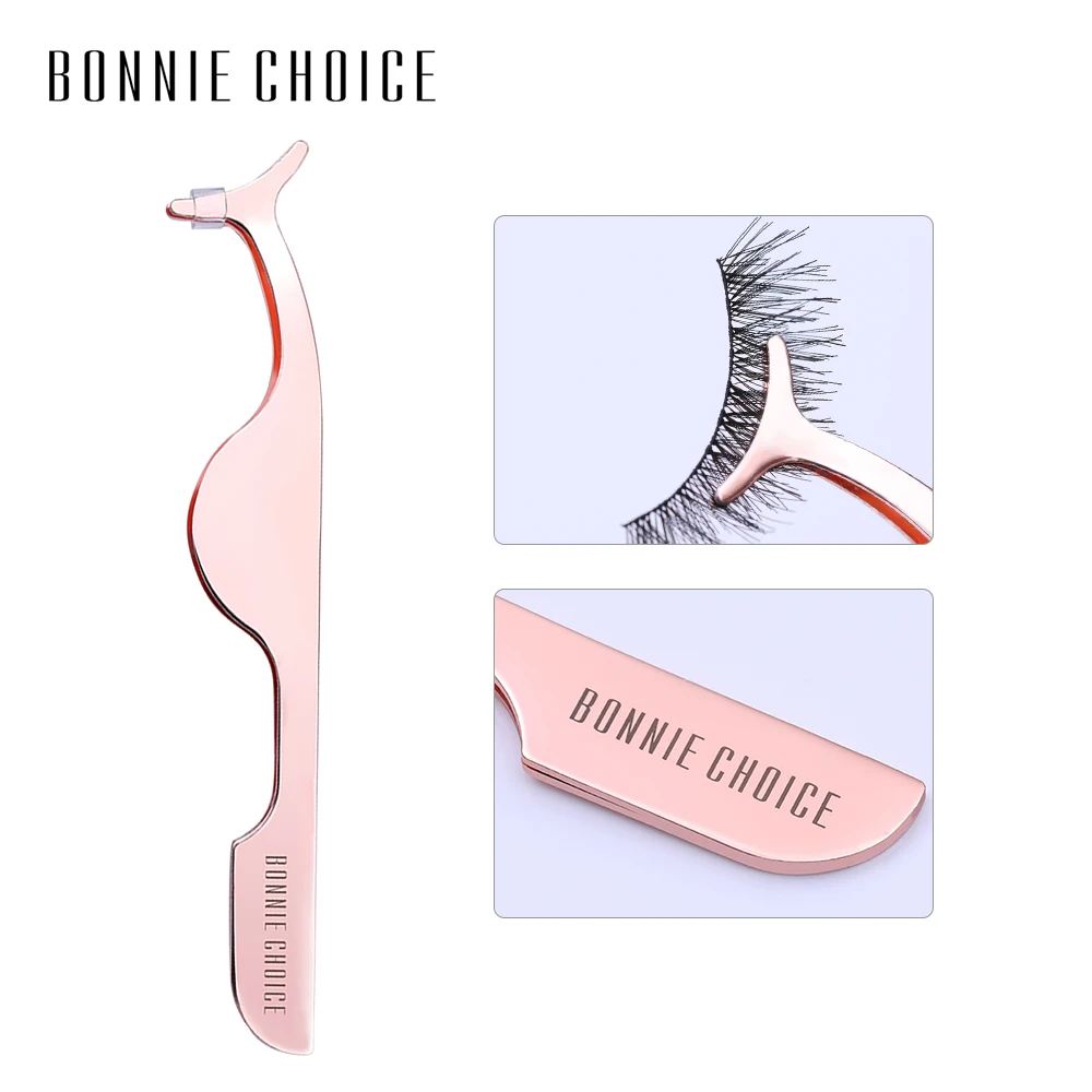 BONNIE CHOICE 1 Pc Rose Gold False Eyelash Tweezer Extension Remover Clip Applicator Tool | Красота и здоровье