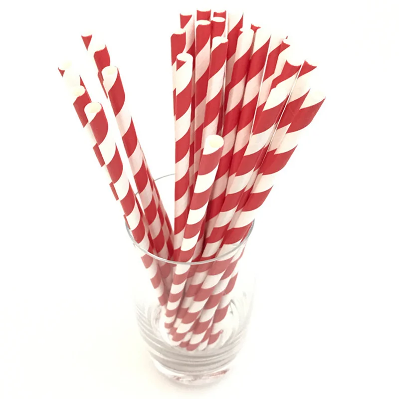 25 шт./лот светло розовые красочные бумажные соломинки для напитков дня рождения