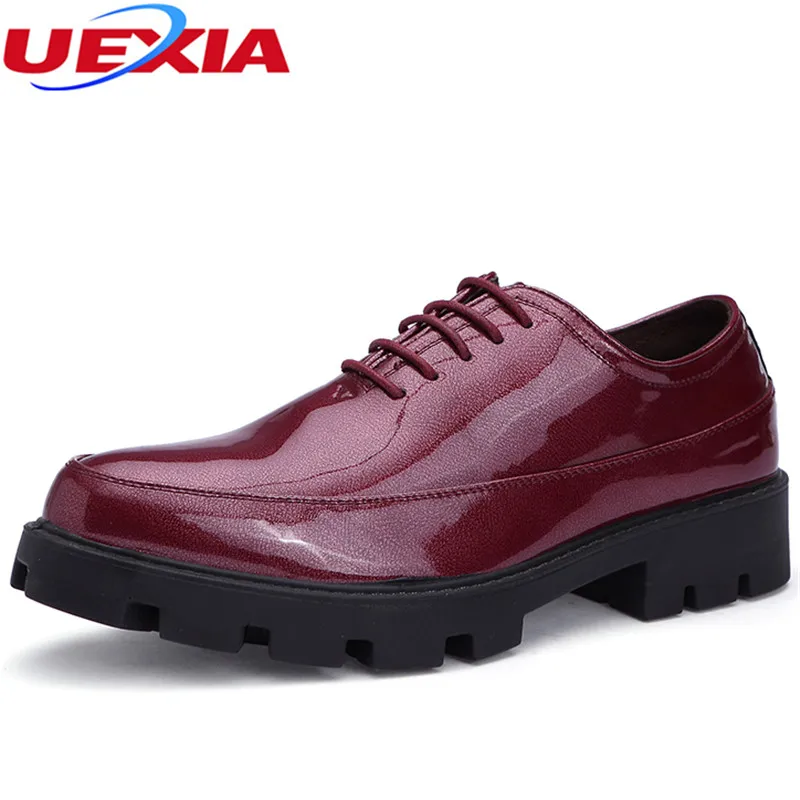 UEXIA Brogue Fashion Lace Up Casual Shoes TPU Soles Bottom Outdoor Walking Dress Business Men Height Increase | Обувь