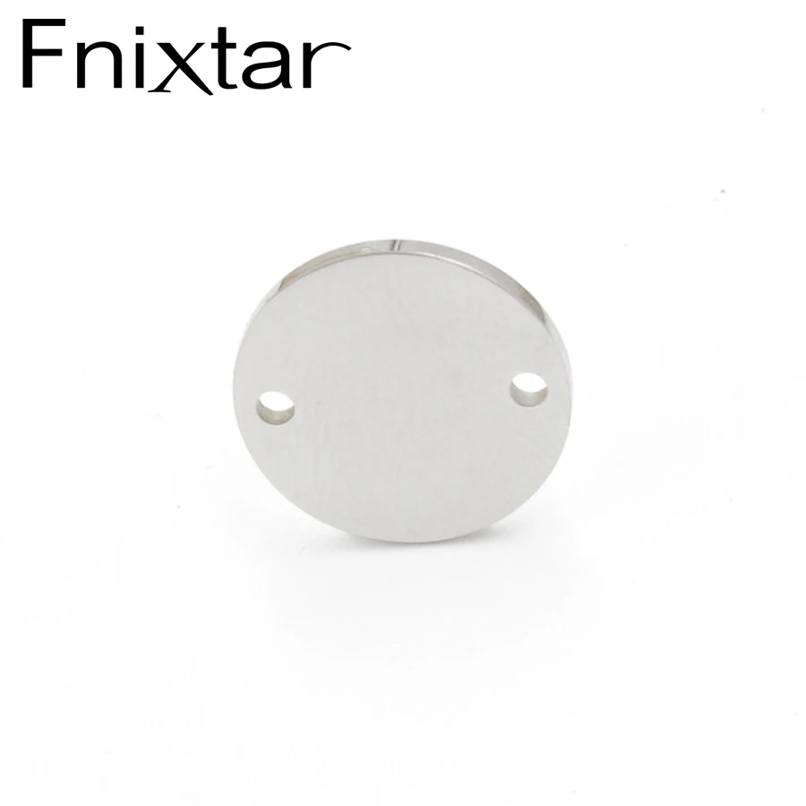 Fnixtar Нержавеющая сталь круглый штамповка плиты-заготовки зеркальная полировка браслеты с подвесками Сделай Сам индивидуальный кулон 12/25/25 мм 20 шт./лот