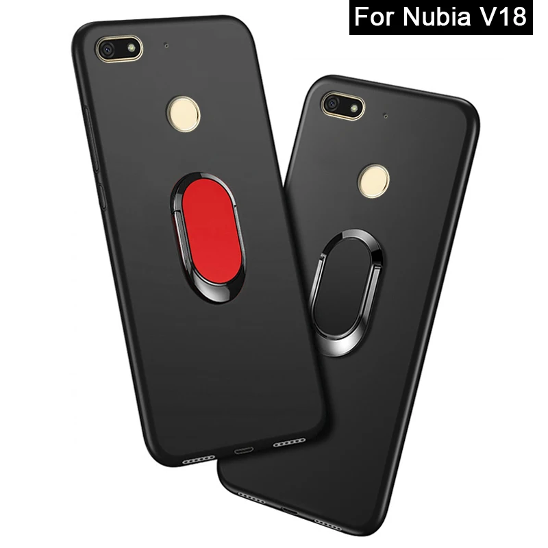 Чехол для Nubia V18 роскошный мягкий черный силиконовый Магнитный чехол держатель
