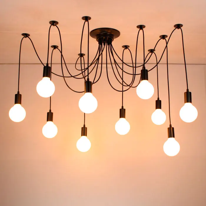 

Modern big Spider Industrial black vintage pendant Lamp Loft led 14 Lights E27 pendant lights for living room restaurants bar