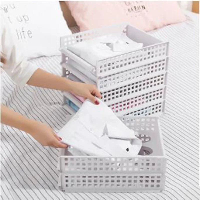 Съемный шкаф организатор одежда корзина для хранения Multi Слои стекируемые отсек