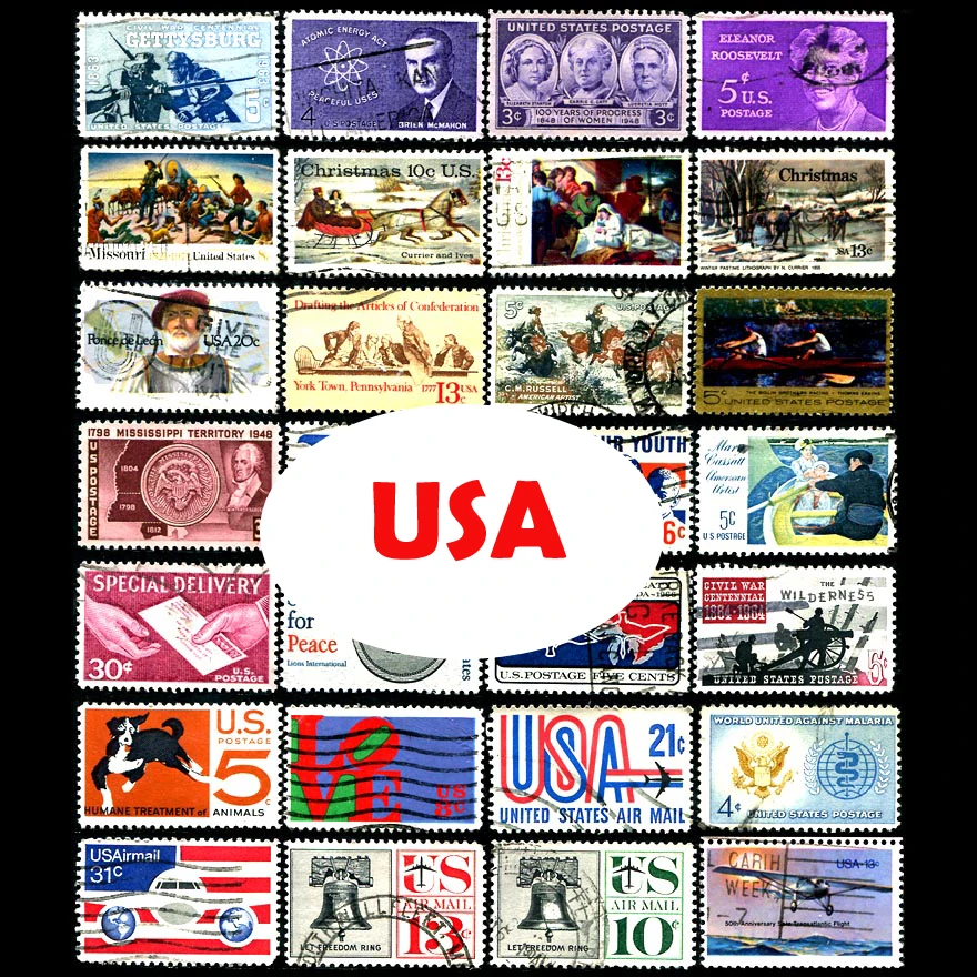 50 шт./лот высокая стоимость для коллекции почтовый штамп США буквенный Pin