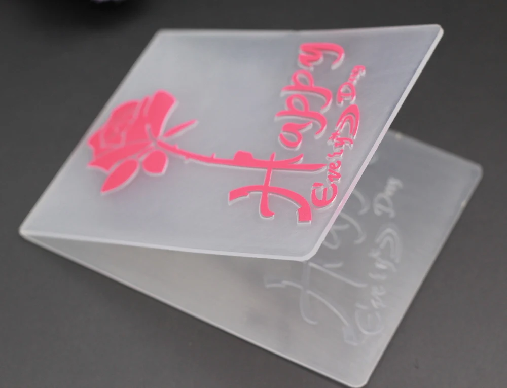 Пластиковая папка для тиснения роза цветок счастливый каждый день прозрачный DIY