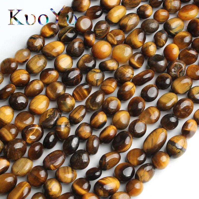 6-8mm Natural Irregular Yellow Tiger Eye Stone Beads Smooth Loose Spacer Bead For Jewelry Making DIY Bracelet Necklace 15&quotStrand |