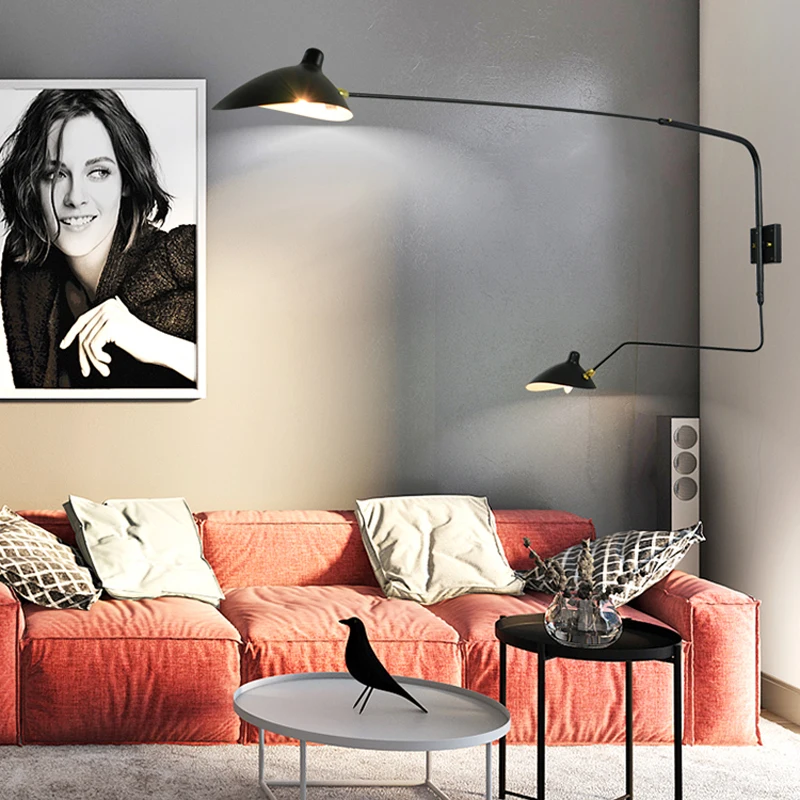 modern Loft Industrial Vintage pendant lamp for living room bed room Rotating Sconce wall Lights For Home Decoration