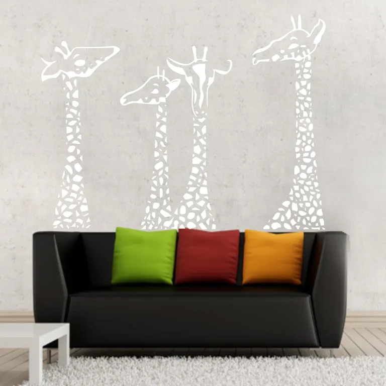 Large 110x145 Giraffes Family Removable Wall Stickers Kids Nusey Bedroom Sofa background Wall Decals Art Mural adesivo ES-19